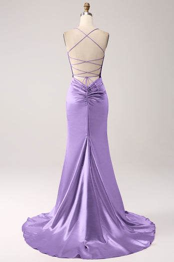 Eucalyptus Mermaid Satin Long Formal Dress