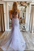 Load image into Gallery viewer, Lilac Mermaid Spaghetti Straps V Neck Corset Formal Dress with Appliques