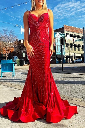 Sparkly Royal Blue Mermaid Long Formal Dress With Sequins