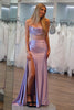 Load image into Gallery viewer, Lilac Strapless Corset Mermaid Satin Long Formal Dress with Slit