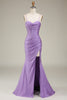 Load image into Gallery viewer, Satin Spaghetti Straps Lilac Formal Dress with Corset