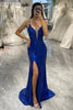 Load image into Gallery viewer, Sparkly Royal Blue Mermaid Long Formal Dress With Slit