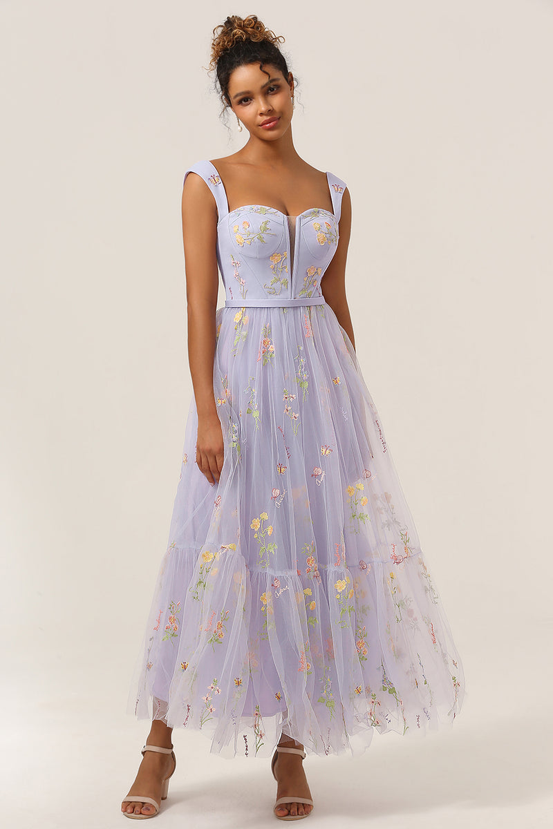 Load image into Gallery viewer, Champagne Long Formal Dress with Embroidery