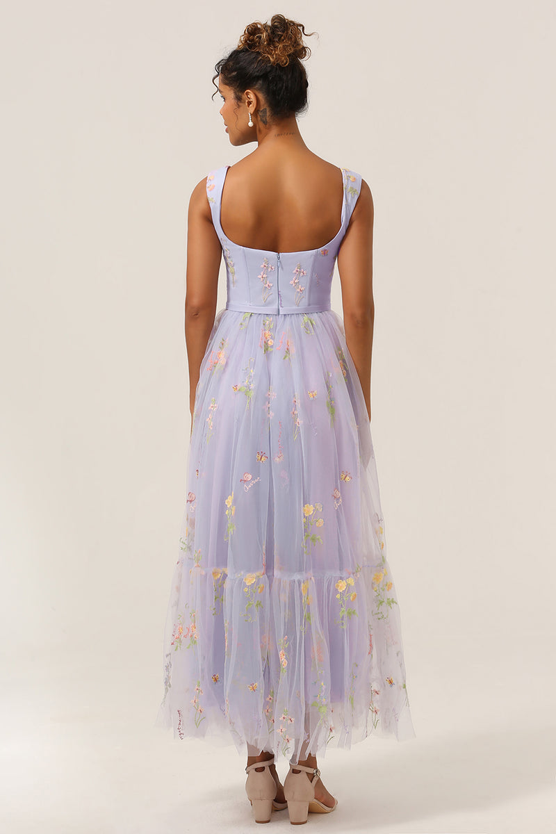 Load image into Gallery viewer, Champagne Long Formal Dress with Embroidery