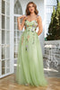 Load image into Gallery viewer, Spaghetti Straps Champagne Long Formal Dress With 3D Flowers