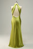 Load image into Gallery viewer, Agave Mermaid Halter Open Back Long Bridesmaid Dress