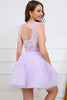 Load image into Gallery viewer, A-Line Spaghetti Straps Light Purple Short Party Dress