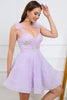 Load image into Gallery viewer, A-Line Spaghetti Straps Light Purple Short Party Dress