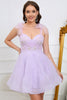 Load image into Gallery viewer, A-Line Spaghetti Straps Light Purple Short Party Dress