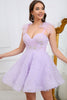 Load image into Gallery viewer, A-Line Spaghetti Straps Light Purple Short Party Dress