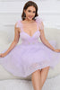 Load image into Gallery viewer, A-Line Spaghetti Straps Light Purple Short Party Dress