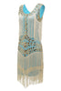 Load image into Gallery viewer, Plus Size Champagne Gatsby 1920s Flapper Dress with Sequins and Fringes