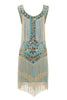 Load image into Gallery viewer, Plus Size Champagne Gatsby 1920s Flapper Dress with Sequins and Fringes