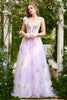 Load image into Gallery viewer, A-Line Tulle Spaghetti Straps Lavender Long Formal Dress with Embroidery