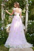 Load image into Gallery viewer, A-Line Tulle Spaghetti Straps Lavender Long Formal Dress with Embroidery