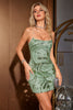 Load image into Gallery viewer, Glitter Green Sequined Tight Short Formal Dress