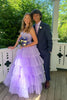 Load image into Gallery viewer, Lilac Tulle Tiered Princess Corset Formal Dress with Appliques