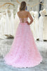 Load image into Gallery viewer, Coral A Line Sweetheart Tiered Long Corset Formal Dress