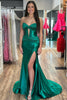 Load image into Gallery viewer, Simple Dark Blue Mermaid Strapless Long Formal Dress with Slit