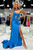 Load image into Gallery viewer, Green Mermaid Strapless Long Formal Dress with Slit