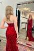 Load image into Gallery viewer, Golden Mermaid Halter Deep V-Neck Backless Mirror Formal Dress With Slit