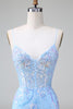 Load image into Gallery viewer, Glitter Blue Sequined Embroideries Tight Short Formal Dress