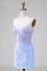 Load image into Gallery viewer, Glitter Blue Sequined Embroideries Tight Short Formal Dress