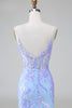 Load image into Gallery viewer, Glitter Blue Sequined Embroideries Tight Short Formal Dress