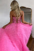 Load image into Gallery viewer, Pink Corset A-Line Sweetheart Tiered Long Formal Dress with Lace