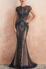 Load image into Gallery viewer, Sparkly Mermaid Black Long Formal Dress with Beading