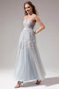 Load image into Gallery viewer, A-Line Grey Long Formal Dress with Appliques