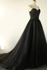 Load image into Gallery viewer, Black Corset A-Line Tulle Long Formal Dress