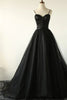 Load image into Gallery viewer, Black Corset A-Line Tulle Long Formal Dress