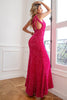 Load image into Gallery viewer, Dark Red Glitter Sequins Formal Dress