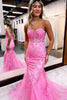 Load image into Gallery viewer, Light Purple Sweetheart Lace-Up Long Mermaid Formal Dress with Appliques