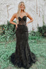 Load image into Gallery viewer, Black Strapless Formal Dress with Appliques