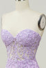 Load image into Gallery viewer, Purple Sweetheart Neck Mermaid Formal Dress With Appliques