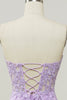 Load image into Gallery viewer, Light Purple Sweetheart Lace-Up Long Mermaid Formal Dress with Appliques