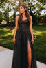 Load image into Gallery viewer, Charcoal Off the Shoulder Formal Dress with Appliques