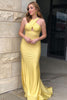Load image into Gallery viewer, Sparkly Corss V-Neck Backless Sequins Mermaid Long Formal Dress