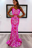 Load image into Gallery viewer, Sparkly Mermaid Orange Sequins Long Formal Dress