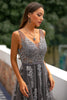 Load image into Gallery viewer, A-Line Grey Long Formal Dress with Appliques