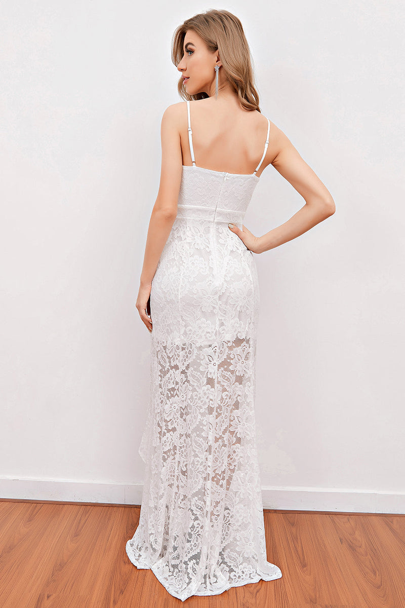 Load image into Gallery viewer, White Lace Beach Wedding Dress