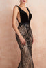 Load image into Gallery viewer, Mermaid Deep V-Neck Sequins Black Long Formal Dress