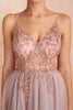 Load image into Gallery viewer, Tulle Spaghetti Straps Pink Long Formal Dress with Beading