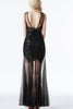 Load image into Gallery viewer, Red Long Tulle Sequin 1920s Dress