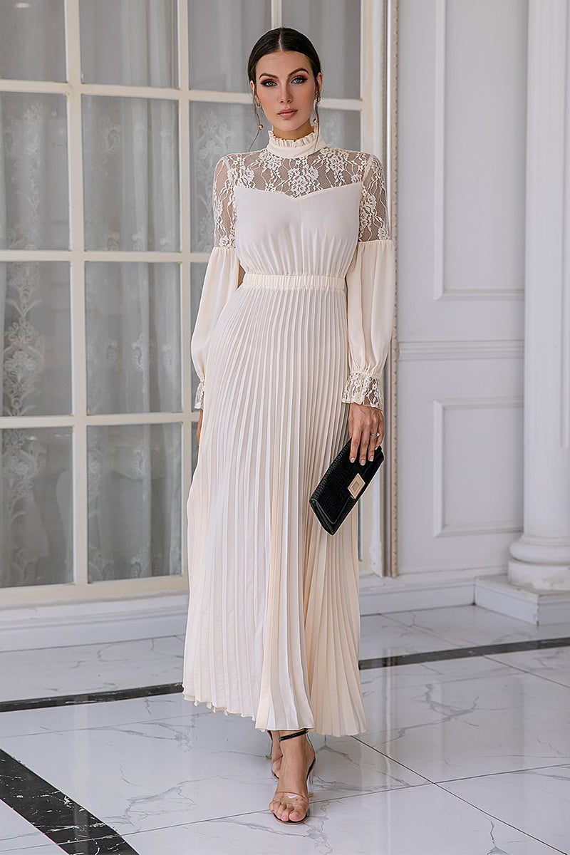 Load image into Gallery viewer, Apricot Lace Mother Of The Bride Dress with Long Sleeves