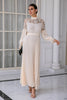 Load image into Gallery viewer, Apricot Lace Mother Of The Bride Dress with Long Sleeves