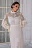 Load image into Gallery viewer, Apricot Lace Mother Of The Bride Dress with Long Sleeves