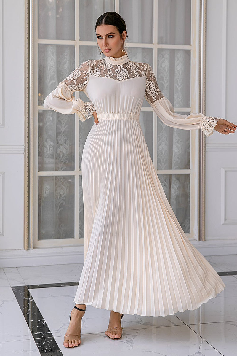 Load image into Gallery viewer, Apricot Lace Mother Of The Bride Dress with Long Sleeves